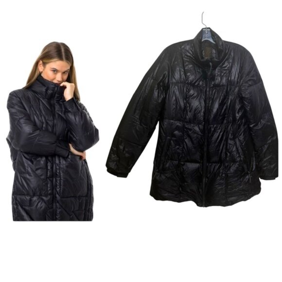 Lafuma Down Puffer Jacket Coat Zip Pockets Lightweight Warm Snow Cold Black XL - Picture 1 of 16